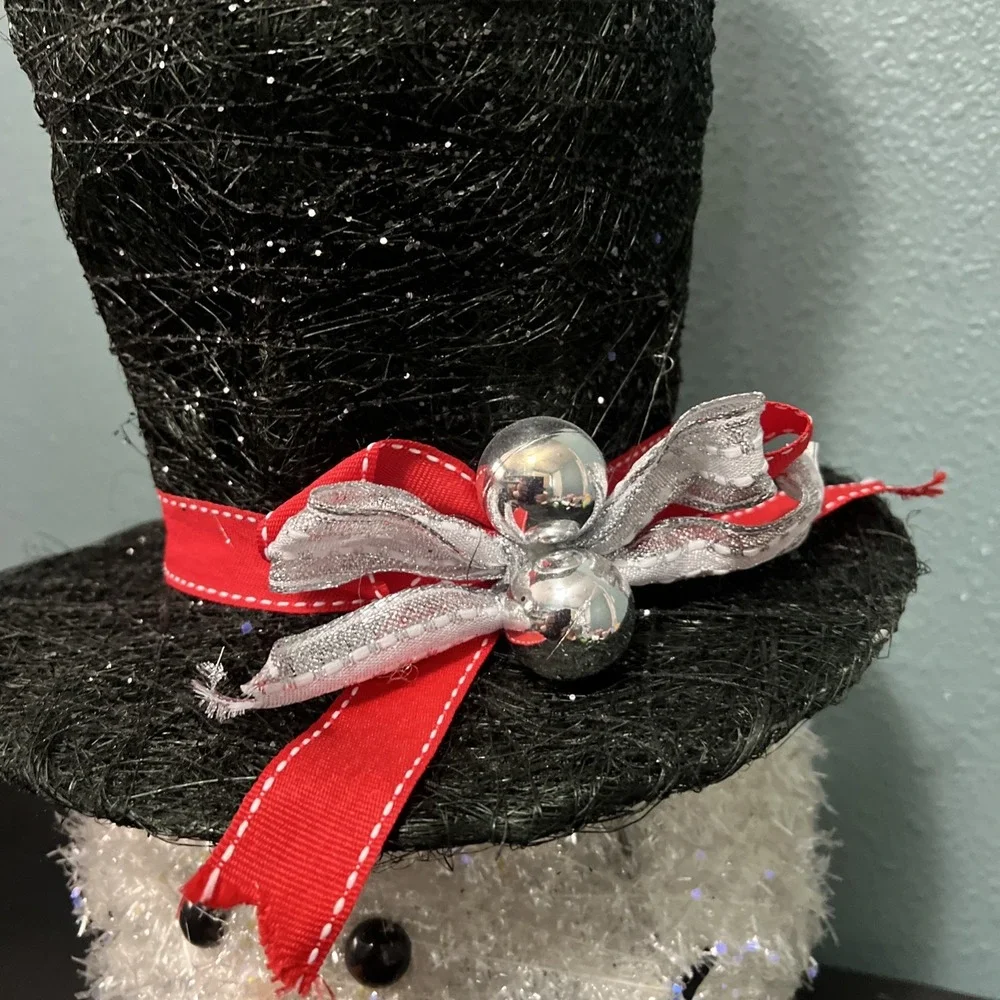 Cracker Barrel Snowman Head Top Hat Christmas Tree Topper Large 19" w/Box - Picture 4 of 8